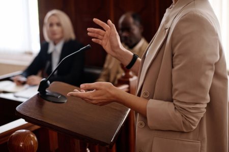 A witness testifying at a legal trial