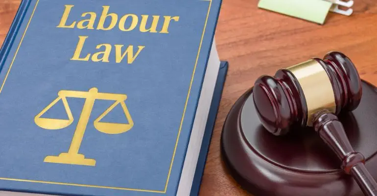 A book about labor law and a gavel